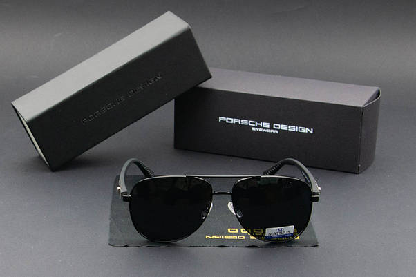 Окуляри сонцезахисні Porsche Design авіатори поляризаційні (арт. MT0914) черный, фото 3