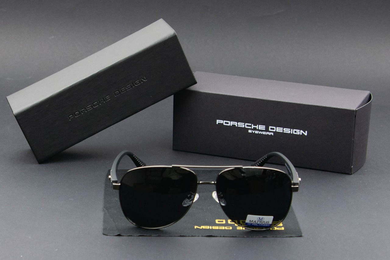 Окуляри сонцезахисні Porsche Design авіатори поляризаційні (арт. MT0914) срібна оправа
