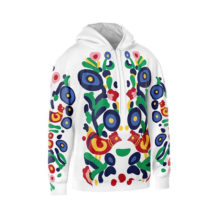 Худі чоловіче з принтом «Український візерунок. Ukrainian pattern» різнокольоровий
