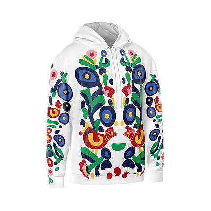 Худі чоловіче з принтом «Український візерунок. Ukrainian pattern» різнокольоровий, фото 1