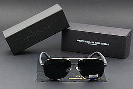 Окуляри сонцезахисні Porsche Design авіатори поляризаційні (арт. MT0914) срібна оправа/сірі завушники