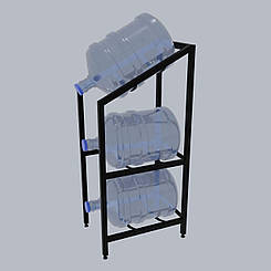 Підставка Тумба металева для зберігання бутильованої води 3 шт 1100 350х500 для трьох бутлів Кулер СВ-03 чорна