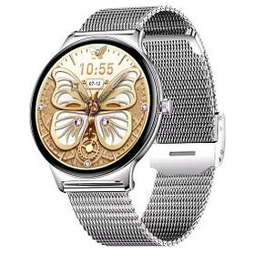 Смарт-годинник жіночий металевий з металевим браслетом Amoled екраном Modfit Business Pro Silver Mesh