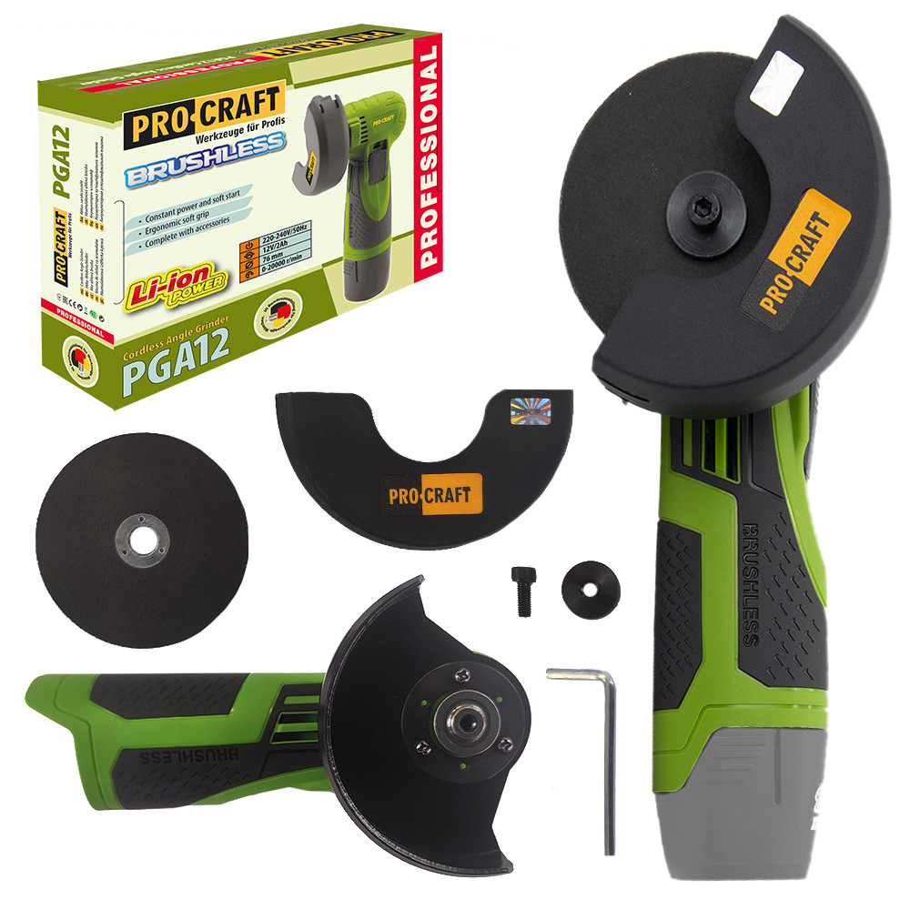 Акумуляторна міні-болгарка Procraft PGA12 (1 АКБ і ЗП), фото 1