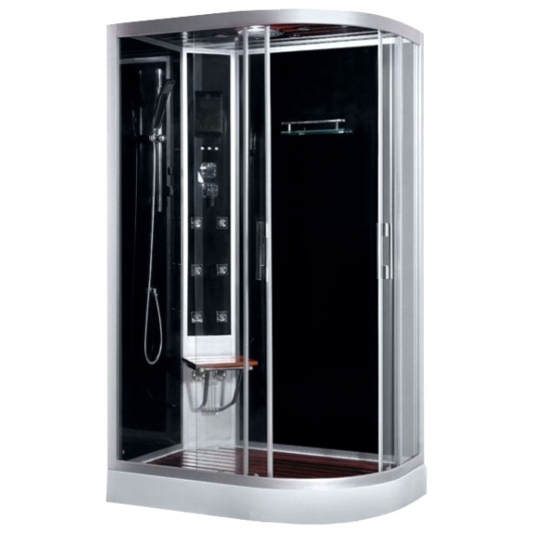 Душовий бокс ART-L1-812 120х80х215 см на низькому піддоні лівий з гідромасажем тоноване скло