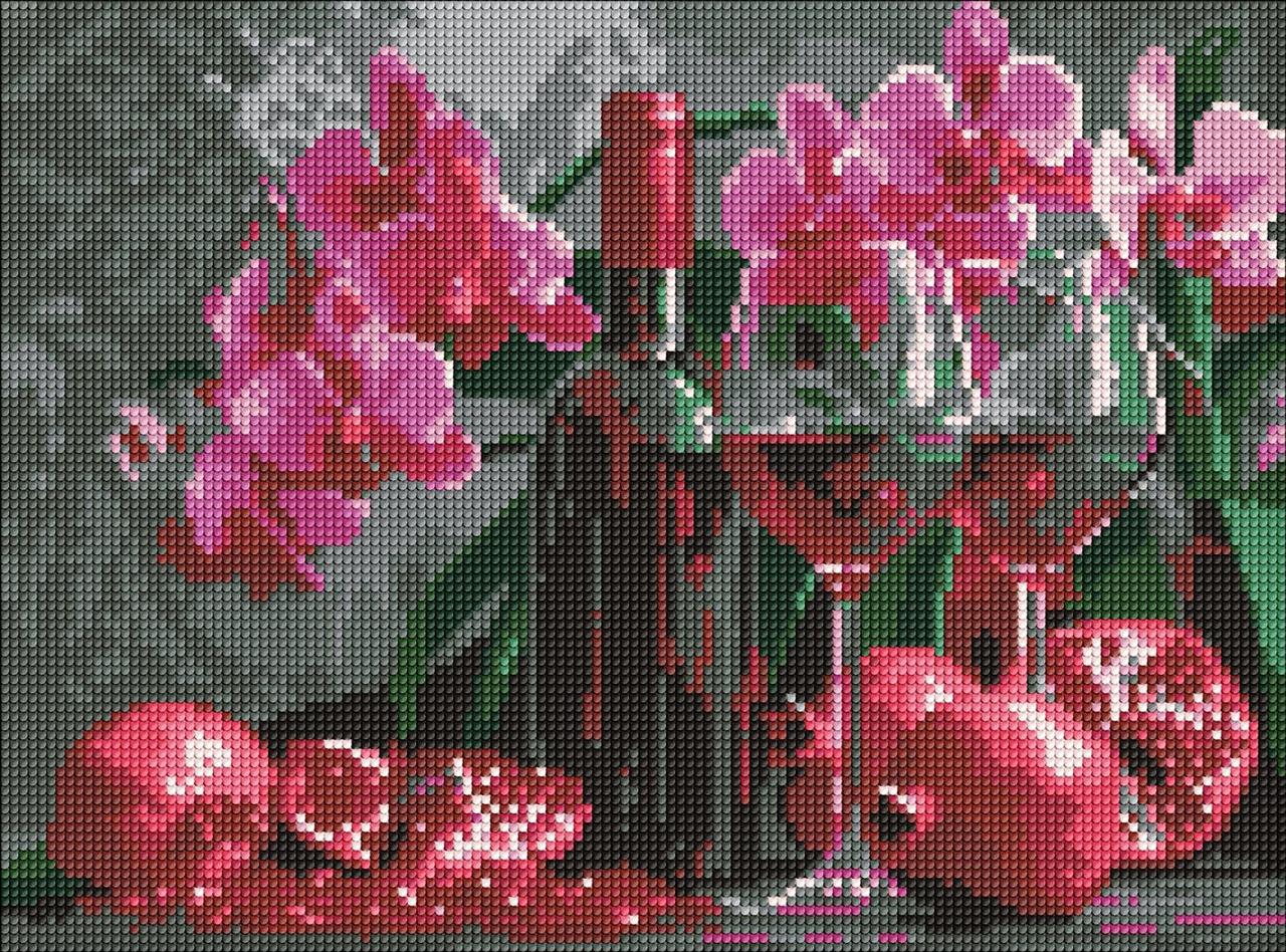 Алмазна мозаїка/вишивка Гранатове вино 30*40 см Ідейка AMO 8118, фото 1