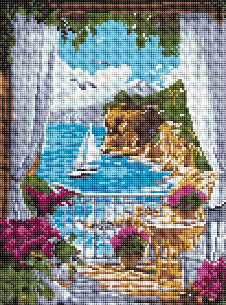 Алмазна мозаїка/вишивка Сонячний берег 30*40 см Ідейка AMO 8134, фото 1