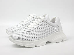 Жіночі кросівки білі шкіра з перфорацією взуття повсякденне на літо 36 37 38 39 Cosmo New Mozza White Perf EVA
