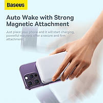 Зовнішній акумулятор Baseus Magnetic Mini Wireless Fast Charge Power Bank 20000mAh 20W White, фото 4
