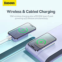 Зовнішній акумулятор Baseus Magnetic Mini Wireless Fast Charge Power Bank 20000mAh 20W White, фото 6