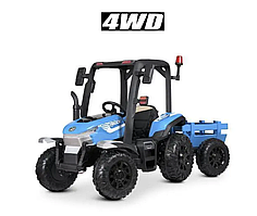 Дитячий трактор - електромобіль з причепом та дахом Bambi