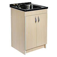 Тумба з мийкою 50х50 Дуб Молочний для кухні з сифоном