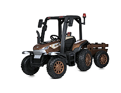 Дитячий трактор - електромобіль з причепом та дахом Bambi