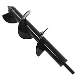 земляний бур садовий для дриля перфоратора шнек для землі, ям, бури на дриль для садових робіт 10x30 см, фото 2