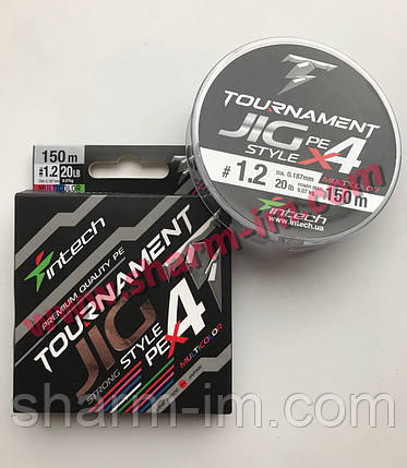Шнур Intech Tournament Jig Style PE X4 No1.2 (0.187 мм / 9.07 кг / 20 lb) Мультиколор 150 м, фото 3