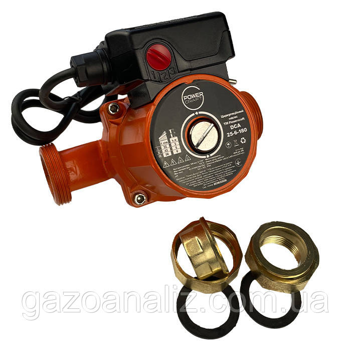 Циркуляційний насос Powercraft DCA 25-6-180 з кабелем та гайками