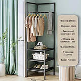 Кутова вішалка 2/3-рівнева полиця для зберігання Універсальнач вішалка стійка кутова, фото 4