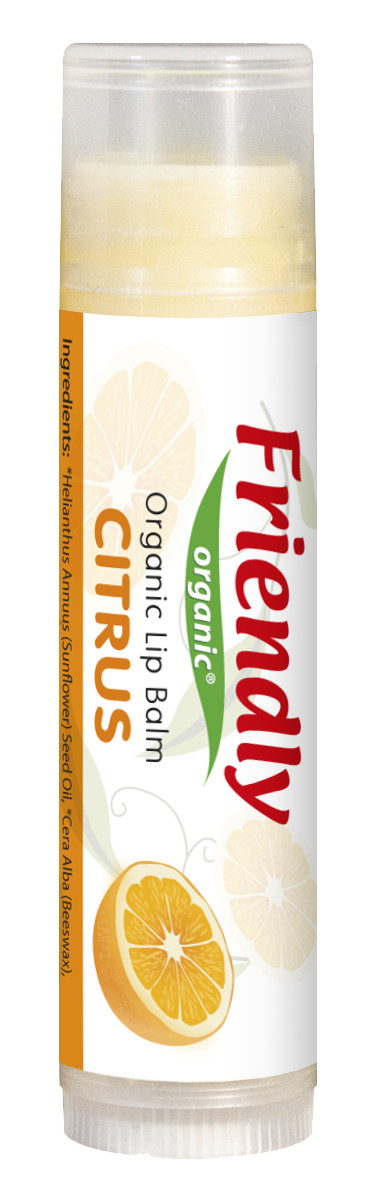 Органічний бальзам для губ Friendly Organic цитрус 4,25 г.
