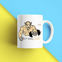 Білий кухоль (чашка) з принтом "Steel Buffalo" Push IT