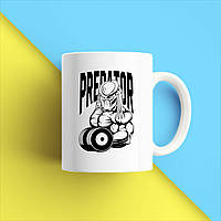 Білий кухоль (чашка) з принтом "Predator Хищник Хижак" Push IT