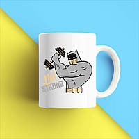 Білий кухоль (чашка) з принтом "Bat Strong" Push IT