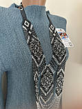 Гердан жіноча прикраса бісер чорно срібний український ручної роботи, фото 2