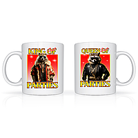 Парні білі чашки (кружки) з принтом "King of Parties. Queen of Parties"