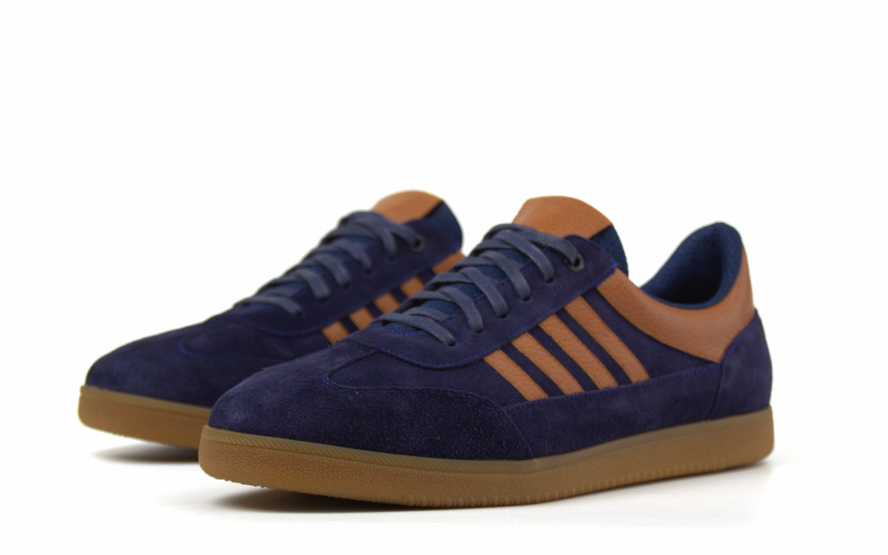 Сині замшеві кросівки м'які кеди зі смужками чоловіче взуття повсякденне 40 41 42 43 44 45 Rosso Avangard Rumba Blue Vel BS, фото 1