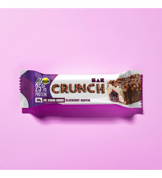 Протеїновий батончик без цукру "Чорничний мафін" Crunch Bar, FitWin 50 г