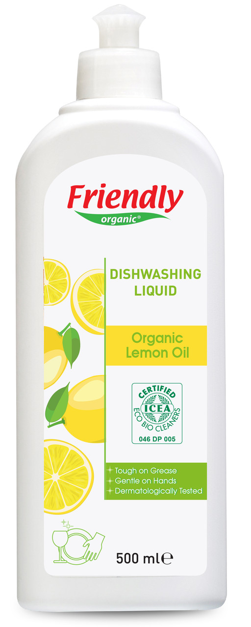 Органічний засіб для миття посуду Friendly Organic лимонний сік 500 мл, фото 1