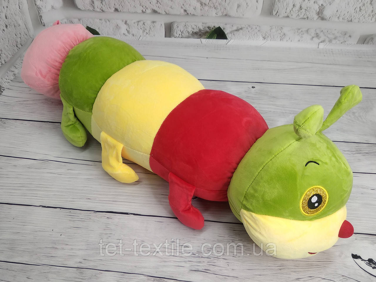 М'яка іграшка з пледом усередині Colorful Home Гусениця різнокольорова 70 см