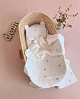 Мусліновий набір y візочок, набір муслін 3 предмети, літній набір у візочок Angelok-child