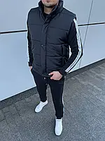 Чоловічий костюм трійка (костюм + жилетка) з двунитки. Кольори: сірий, чорний, беж. Розміри: 46-48; 50-52; 54-56.