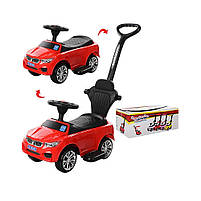 Машинка-каталка з батьківською ручкою і бампером Bambi толокар (M 3503B-3) червона, фото 2