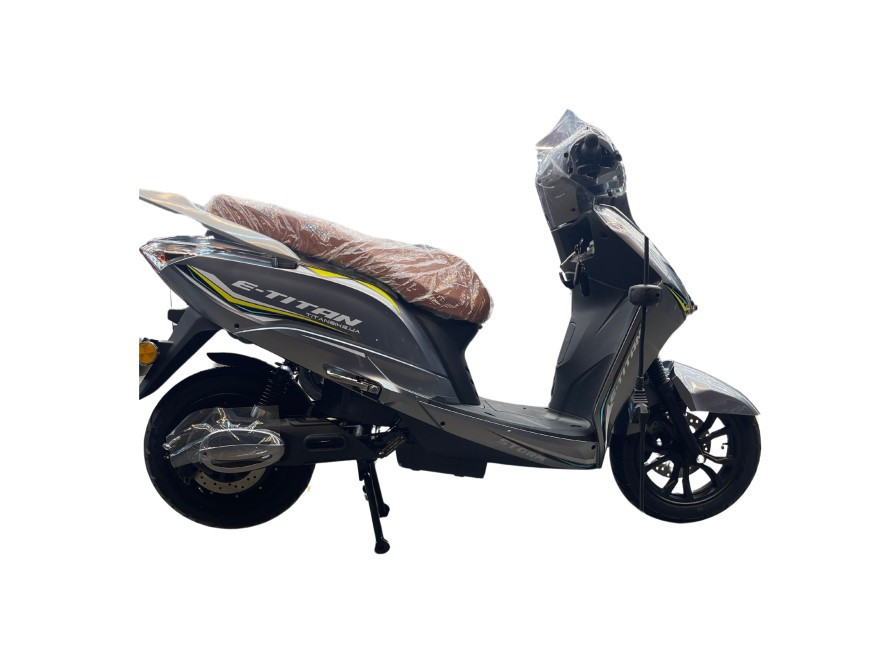 Електроскутер E-Tanus 12" акумуляторний велосипед, світло LED Сіро-жовтий