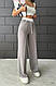 Жіночі модні штани палаццо з поясом висока посадка базові повсякденні широкі штани двонитка люкс, фото 7