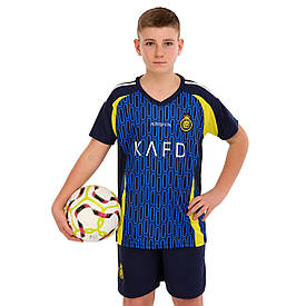 Дитяча футбольна форма Аль-Наср 2025 гостьова 28 (145-150см) темно-синє-жовта