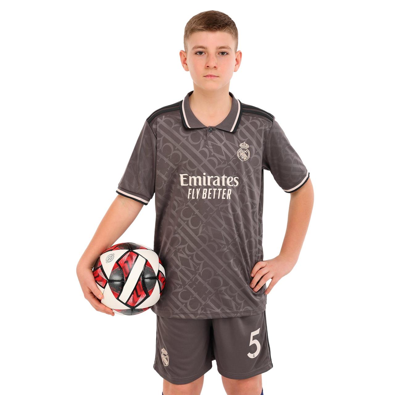 Футбольна форма дитяча Реал Мадрид Беллінгем 5 (Real Madrid Bellingham) 2025 резервна 22 (125-130см) сіра