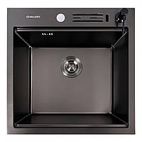 Кухонна мийка Valeso Handmade 50х50 PVD чорна з підставкою під ножі 3.0/0.8 5050