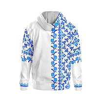 Худі чоловіче з принтом «Українська культура. Вишиванка. Біла. Ukrainian culture» синій, фото 2