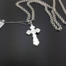 Чоловіча срібна цепочка з хрестиком. Срібний хрестик чоловічий Спаси Збережи і цепочка бісмарк 55 см, фото 6