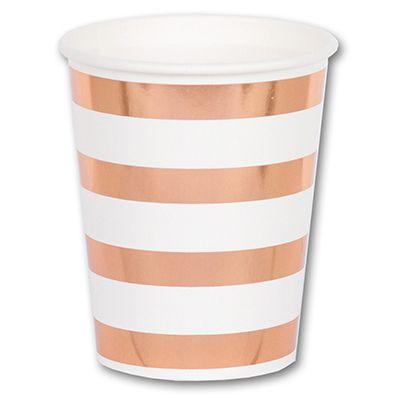 Стаканчик рожеве золото смужки