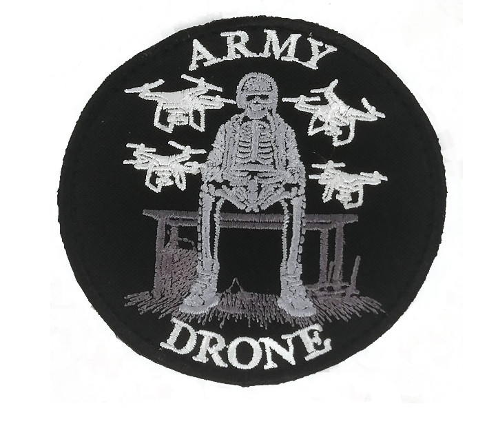 Шеврон Army drone, чорний, на велкро, 9см