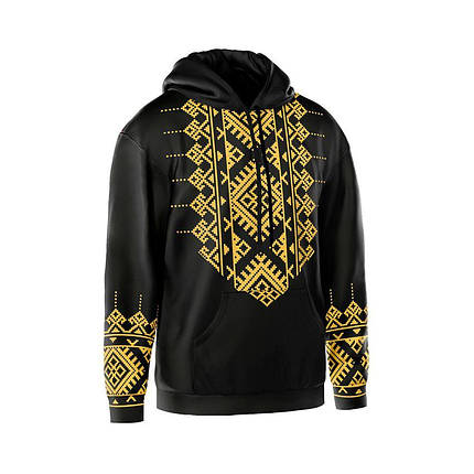 Худі чоловіче з принтом «Вишиванка. Українська міць. Embroidery. Ukrainian Strengthy», фото 1