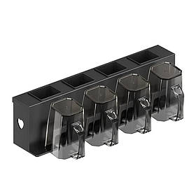 Настінний тримач зубних щіток RIAS Storage Shelf із 4 склянками Black (3_06192)