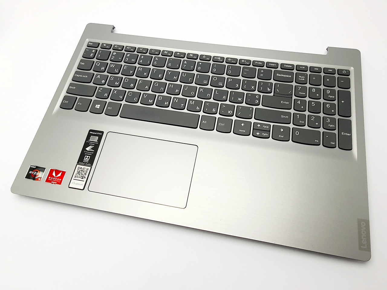 Верхній корпус із клавіатурою lenovo s145-15 срібло (глянець) сервісний оригінал з розборки, фото 1