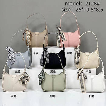 Сумка жіноча 26*19,5 см на блискавці з бантом зі штучної шкіри у різних кольорах Fedya