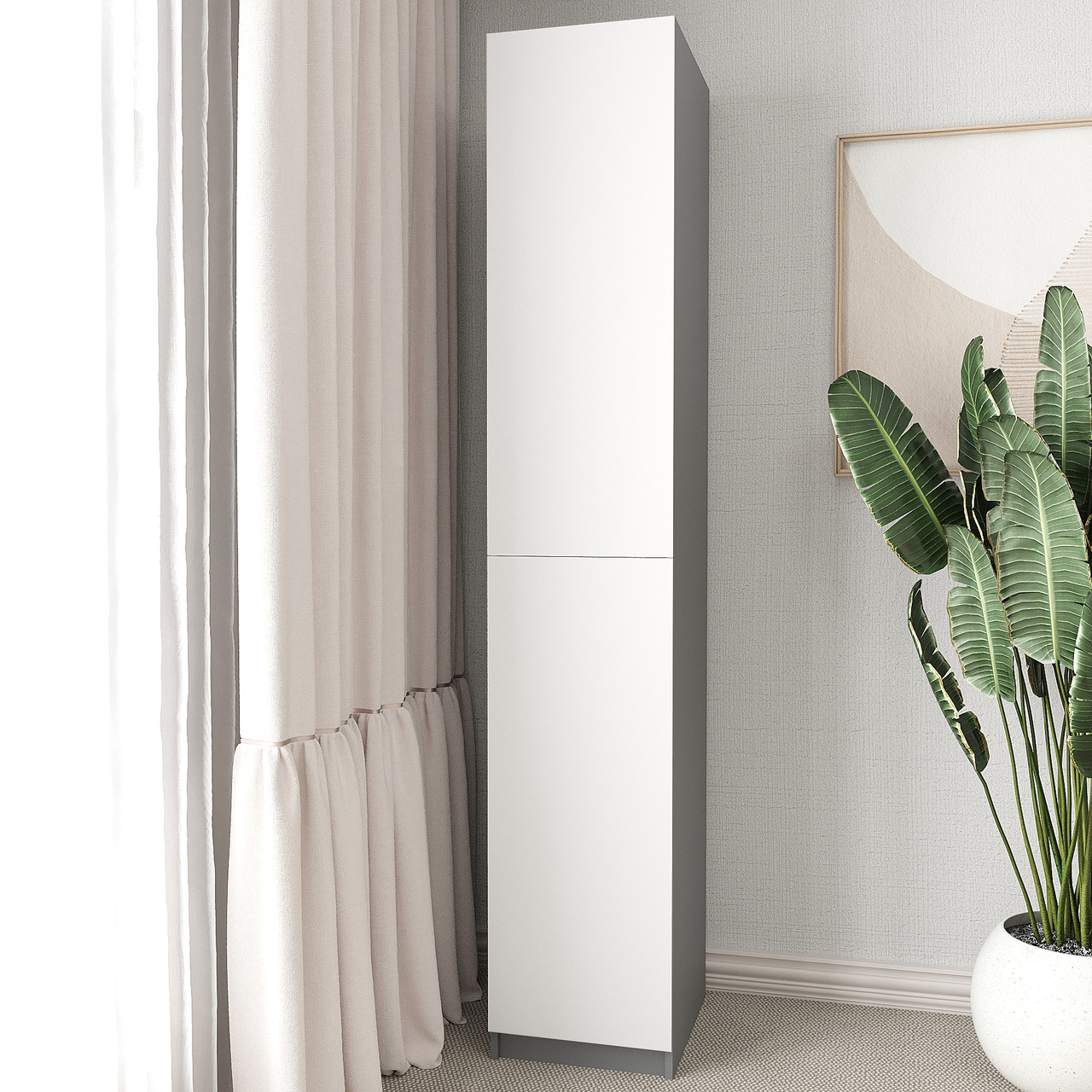 Шафа-пенал Ейр  2200х400х500 мм Антрацит/Білий, фото 1