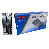Блок живлення перфорований S-250-24, 24В 10.4А, 250Вт, для систем відеоспостереження, LED, 220В
