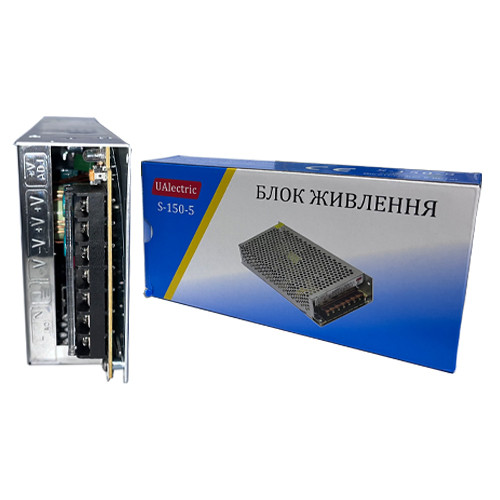 Блок живлення перфорований S-150-5, 5В 30А, 150Вт, для LED-стрічок, камер, 220В